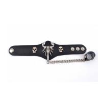 Gothique Bracelet Anneau, Cuir, avec alliage de zinc, scorpion, le style de punk & réglable & pour homme, 200x28mm, 20mm, Taille:10, Vendu par PC