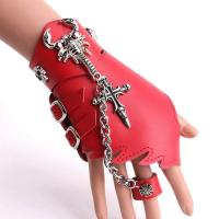 Gothic Bracelet Ring, Leather, with Tibetan Style, Scorpion, plated, punk style & Unisex & adjustable & different styles for choice, red, 125x100mm, US Ring Size:10, Length:Approx 6.7-7.8 Inch, Sold By PC
