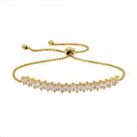 Cubic Zirconia Micro Pave Brass Bracelet plated micro pave cubic zirconia & for woman Length Approx 10 Inch Sold By PC