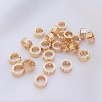 Brass Spacer Beads, Donut, gold color plated, DIY, 6mm, Inner Diameter:Approx 3.8mm, 10PCs/Bag, Sold By Bag