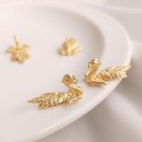 Bijoux pendentifs en laiton, Phénix, Placage de couleur d'or, DIY, 20x15x10mm, Vendu par PC