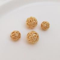Brass Spacer Bead, Round, gold color plated, different size for choice & hollow, Sold By PC