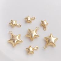 Brass Jewelry Pendants Star gold color plated DIY Sold By PC