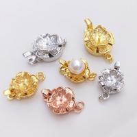 Brass Box Clasp, plated, DIY & different styles for choice & micro pave cubic zirconia, more colors for choice, Sold By PC