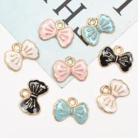 Tibetan Style Enamel Pendants, Bowknot, gold color plated, DIY, more colors for choice, nickel, lead & cadmium free, 11x15mm, 10PCs/Bag, Sold By Bag