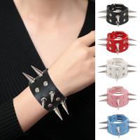PU Leather Cord Bracelets, with 304 Stainless Steel & Tibetan Style, polished, fashion jewelry & Unisex, more colors for choice, 240mm, Sold By PC