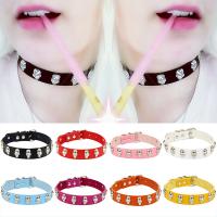 Fashion Choker Necklace PU Leather with Zinc Alloy polished fashion jewelry & Unisex Length 40 cm Sold By PC