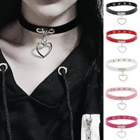 Mode Choker halsband, PU, med Zink Alloy, polerad, mode smycken & Unisex, fler färger för val, Längd 42 cm, Säljs av PC