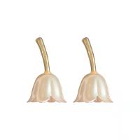 Zinc Alloy Stud Earring Lily gold color plated fashion jewelry & high quality plated & for woman 10mm Sold By Pair
