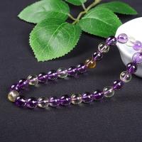 Natural Quartz Jewelry Beads Ametrine Round DIY purple Sold Per Approx 38 cm Strand