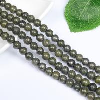Russische Serpentine Perlen, rund, DIY & verschiedene Größen vorhanden, grün, verkauft von Strang