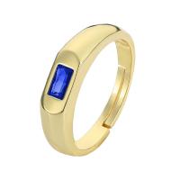 Cubic Zirconia Micro Pave Brass Ring with Cubic Zirconia gold color plated Adjustable & for woman nickel lead & cadmium free 4.50mm Inner Approx 22mm Sold By PC