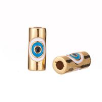 Fashion Evil Eye Jewelry Beads, Brass, 14K gold plated, DIY & different styles for choice & enamel, more colors for choice, nickel, lead & cadmium free, Sold By PC