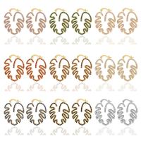 Cubic Zirconia Micro Pave Brass Earring Leaf plated micro pave cubic zirconia & for woman & hollow nickel lead & cadmium free Sold By Pair