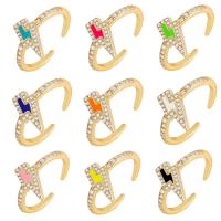 Cubic Zirconia Micro Pave Brass Ring, Lightning Symbol, gold color plated, Adjustable & micro pave cubic zirconia & for woman & enamel, more colors for choice, nickel, lead & cadmium free, 13.50mm, Inner Diameter:Approx 21mm, Sold By PC