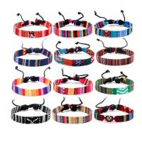 Friendship Bracelet, Cloth, with Wax Cord, handmade, folk style & different packing style for choice & Unisex, more colors for choice, Length:7.1 Inch, Sold By PC