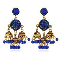 Fashion Fringe Earrings Zinc Alloy with Plastic antique gold color plated fashion jewelry & for woman & with rhinestone nickel lead & cadmium free Sold By Pair