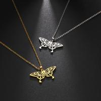 Stainless Steel Jewelry Necklace 304 Stainless Steel with 1.97inch extender chain Butterfly Vacuum Ion Plating fashion jewelry & for woman Sold Per Approx 17.72 Inch Strand