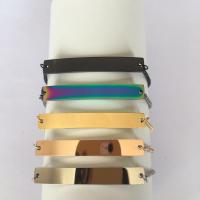 Bijoux bracelet en acier inoxydable, Acier inoxydable 304, poli, Réglable & bijoux de mode & unisexe, plus de couleurs à choisir, 1.8mm,35*6mm, Vendu par Environ 4.33 pouce brin