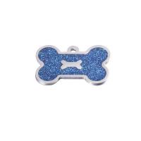 Stainless Steel Tag Charm, 304 Stainless Steel, Dog Bone, epoxy gel, for Pet Dog & DIY, original color, 40x26mm, Sold By PC