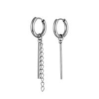 Huggie Hoop Drop Earring, 316 Stainless Steel, machine polished, fashion jewelry & different styles for choice & for man, original color, 2.50x10mm, Sold By PC