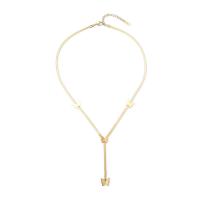 Titanstahl Halskette, mit Verlängerungskettchen von 5cm, Schmetterling, Modeschmuck & einstellbar & für Frau, goldfarben, 10mm,50mm, Länge:45 cm, verkauft von PC