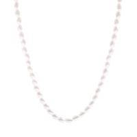 Collar de perlas de plástico, Perlas plásticas, con 4cm extender cadena, Óvalo, Joyería & ajustable & para mujer, Blanco, longitud:aproximado 39 cm, Vendido por UD