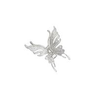 Hair Claw Clips Zinc Alloy Butterfly silver color plated fashion jewelry & for woman & with rhinestone silver color nickel lead & cadmium free Sold By PC
