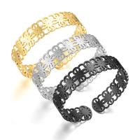 Titanium Stål Cuff Bangle, Donut, mode smykker & Unisex & justerbar & hule, flere farver til valg, 13x1.50mm, Indvendig diameter:Ca. 60mm, Solgt af PC