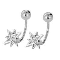925 Sterling Silver Stud Earrings platinum plated fashion jewelry & for woman original color Sold By Pair