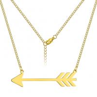 Titanium Steel Necklace Arrow plated fashion jewelry & Unisex Length Approx 17.7 Inch Sold By PC