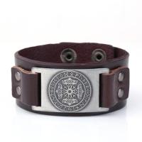 Cowhide Bracelet with Zinc Alloy plated vintage & for man Sold By PC