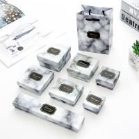 Smycken Gift Box, Papper, med Koppar utskriftspapper, tryckning, olika storlek för val & med bokstaven mönster, grå, Säljs av PC