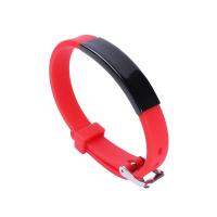 Silicone Bracelets, Titanium Steel, with Silicone, polished, Unisex, more colors for choice, 220x10mm, Length:Approx 8.66 Inch, Sold By PC