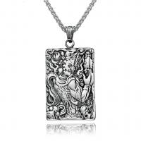 Титановые стали ожерелье, титан, полированный, Мужский & чернеют, оригинальный цвет, 32x50mm, длина:Приблизительно 23.62 дюймовый, продается PC