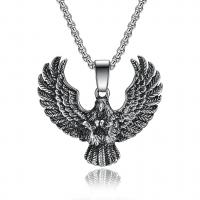 Titanium Steel Necklace, eagle, polished, for man & blacken, original color, 48x46mm, Length:Approx 23.62 Inch, Sold By PC