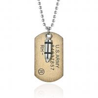 Titanium Steel Necklace Vacuum Ion Plating with letter pattern & for man Length Approx 23.62 Inch Sold By PC