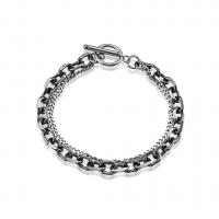 Titanium Steel Bracelet & Bangle, polished, different length for choice & for man, original color, Sold By PC