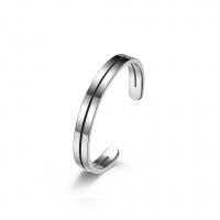 Titanium Steel Finger Ring, polished, Adjustable & Unisex & different size for choice, original color, Sold By PC