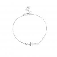925 Sterling Silver Bracelet platinum color plated for woman Length Approx 7.48 Inch Sold By PC