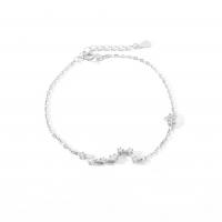 925 Sterling Silver Bracelet platinum color plated micro pave cubic zirconia & for woman Length Approx 7.48 Inch Sold By PC