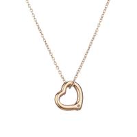 Titanium Steel Necklace, with 1.97inch extender chain, Heart, fashion jewelry & for woman & with rhinestone, rose gold color, Length:Approx 17.72 Inch, Sold By PC