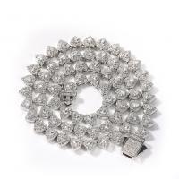 Cubic Zircon Micro Pave Mässing Halsband, mode smycken & olika längd för val & Unisex & micro bana cubic zirconia, fler färger för val, nickel, bly och kadmium gratis, 7mm, Säljs av PC