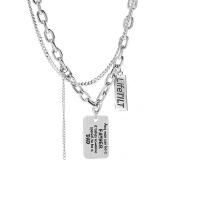 Collar de Aleación de Zinc, con 2.76inch extender cadena, chapado en color de plata, Joyería & para mujer, libre de níquel, plomo & cadmio, longitud:aproximado 20.08 Inch, Vendido por UD