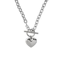 Zinc Alloy Jewelry Necklace Heart silver color plated fashion jewelry & Unisex nickel lead & cadmium free 19mm Length Approx 18.11 Inch Sold By PC
