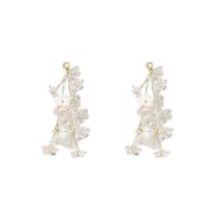 Resin Earring, Tibetan Style, with Resin, fashion jewelry & for woman, clear, 87x35mm, Sold By Pair