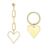 Kolczyki asymetryczne, Stop cynku, Serce, biżuteria moda & dla kobiety, 2x6.4cmu30012x4cm, sprzedane przez para