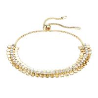 Bracelet strass, alliage de zinc, Réglable & bijoux de mode & pour femme & avec strass, 3-6.7CM, Vendu par PC