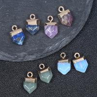 Gemstone Pendants Jewelry, Natural Stone, with Brass, gold color plated, different materials for choice & Unisex & faceted, more colors for choice, 9x5mm, Sold By PC