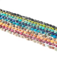 Dragi kamen perle Nakit, Dojam Jasper, Oval, možete DIY, više boja za izbor, 6x8mm, Prodano Per Približno 38 cm Strand